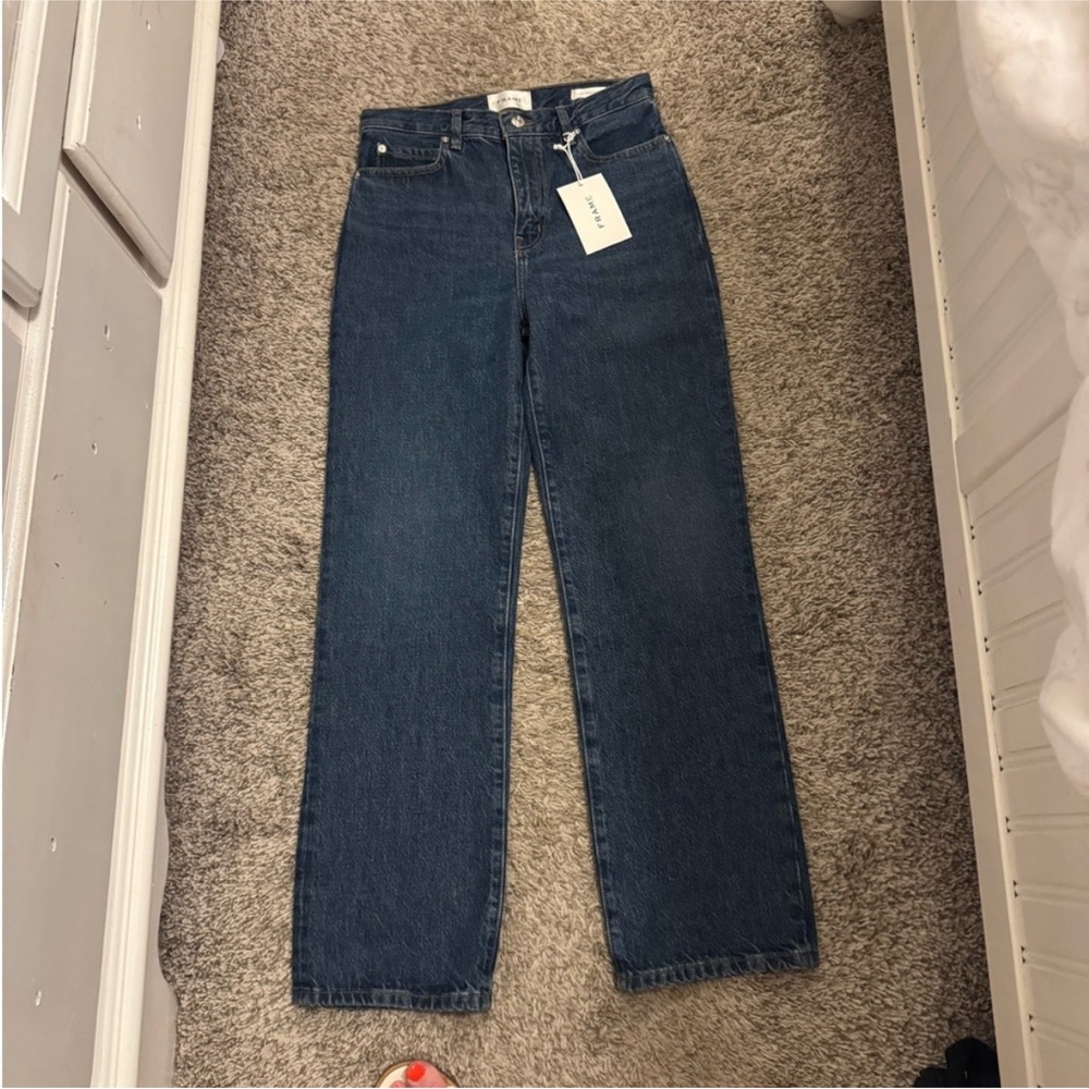 NWT! Frame Le Jane Ankle High Rise Straight Women's Denim, Kirk, Size 24
